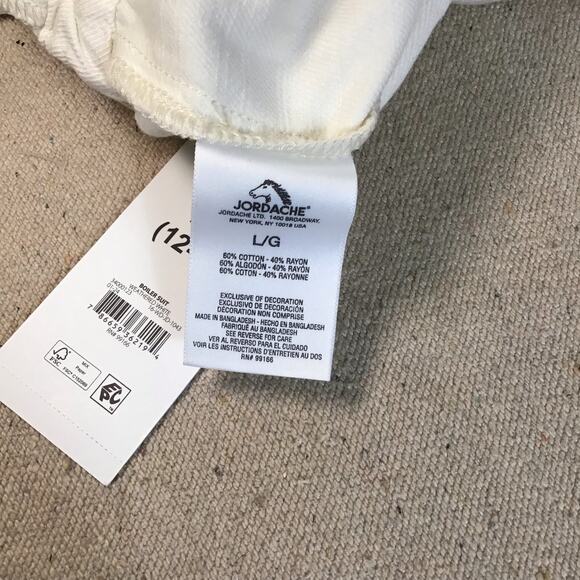 Jordache Women One pice Denim Jumpsuit Sz. Large Cream NWT  Trendy Jumpsuit - Picture 7 of 9